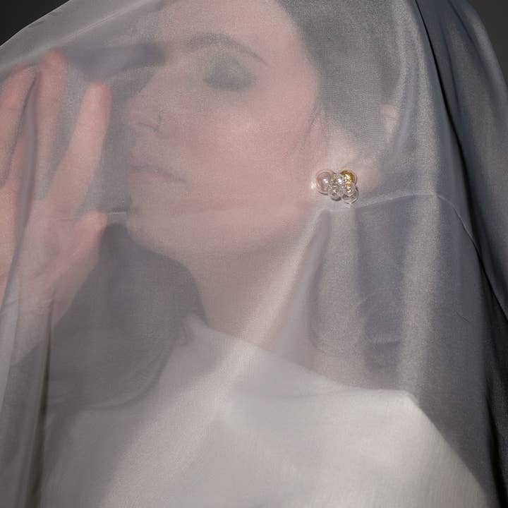 Big Little Design Co – wholesale Dangle earrings – Glass Bubble Earrings (Mini with Faux Pearls) - The Doyle Jr