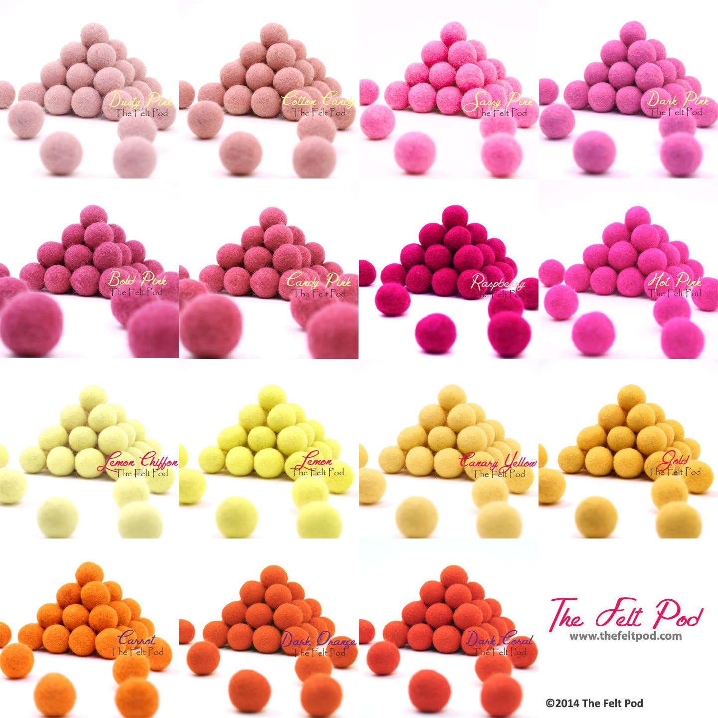 The Felt Pod - Wholesale Craft Supplies - 2.5 cm Felt Balls 100 Pieces -for DIY Garland Wool Beads44