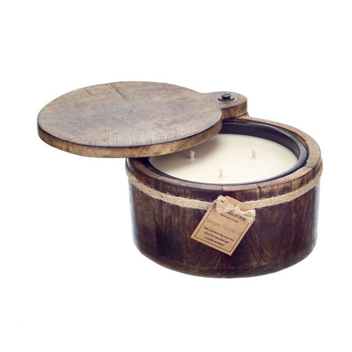 Round Wooden Candle for wholesale by Bentley & Bo