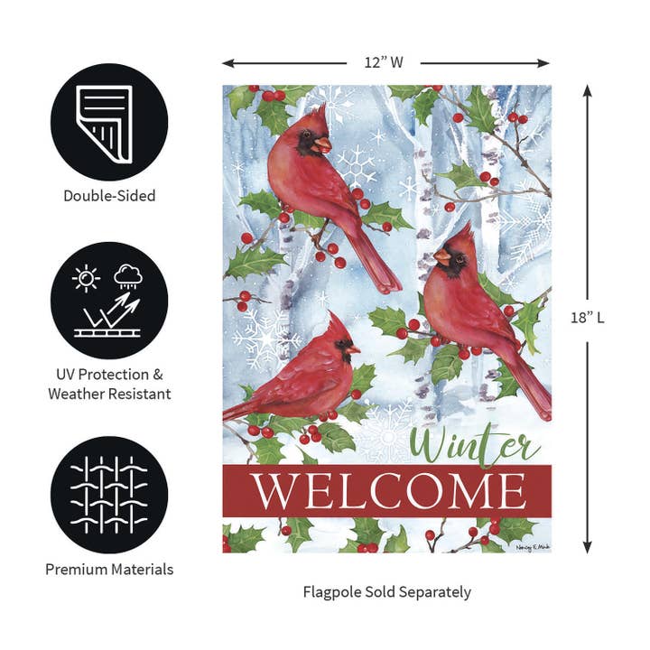 Evergreen Enterprises - Wholesale Flag - Winter Visit Suede Garden Flag2