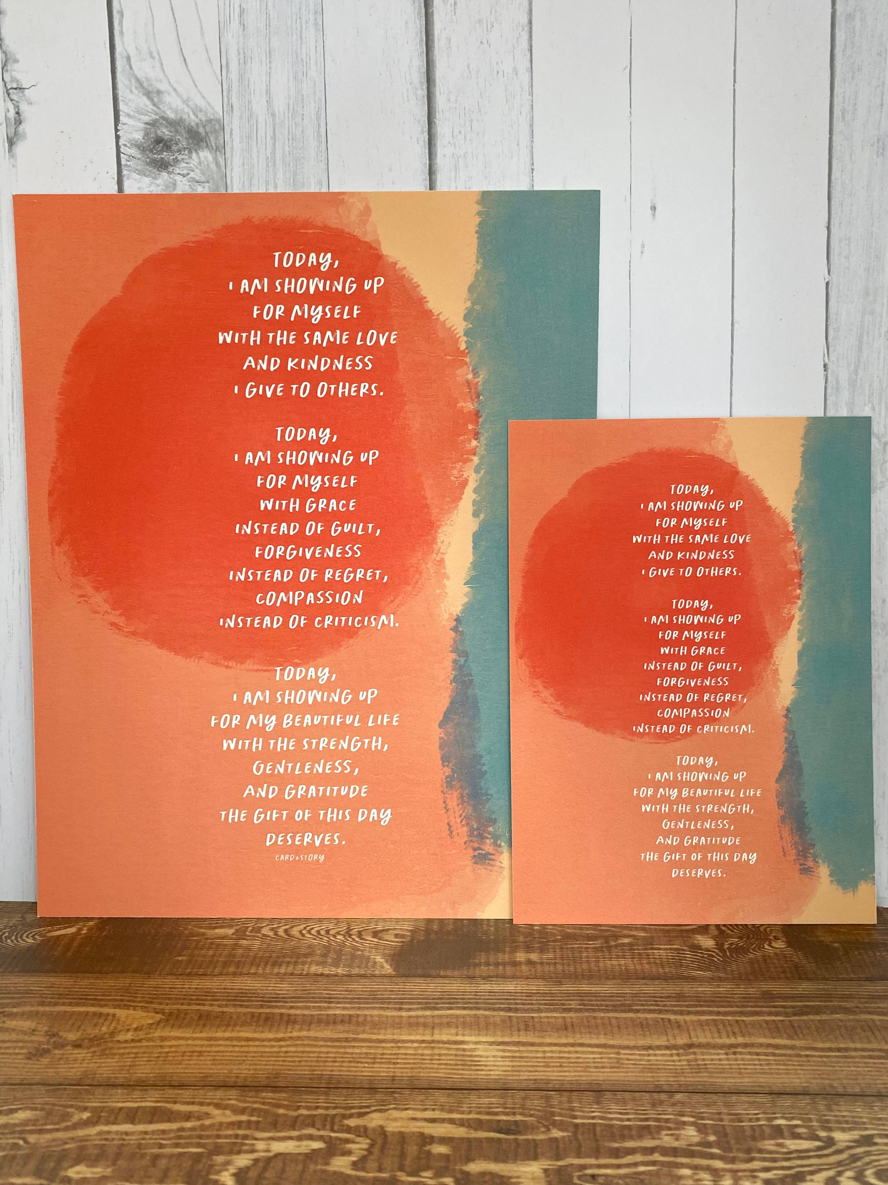 Card & Story - Vente Poster - Affiche d'affirmation de l'amour de soi de Today1