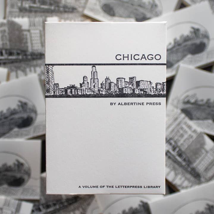 Chicago Letterpress Library Note Card Set for wholesale by Albertine Press