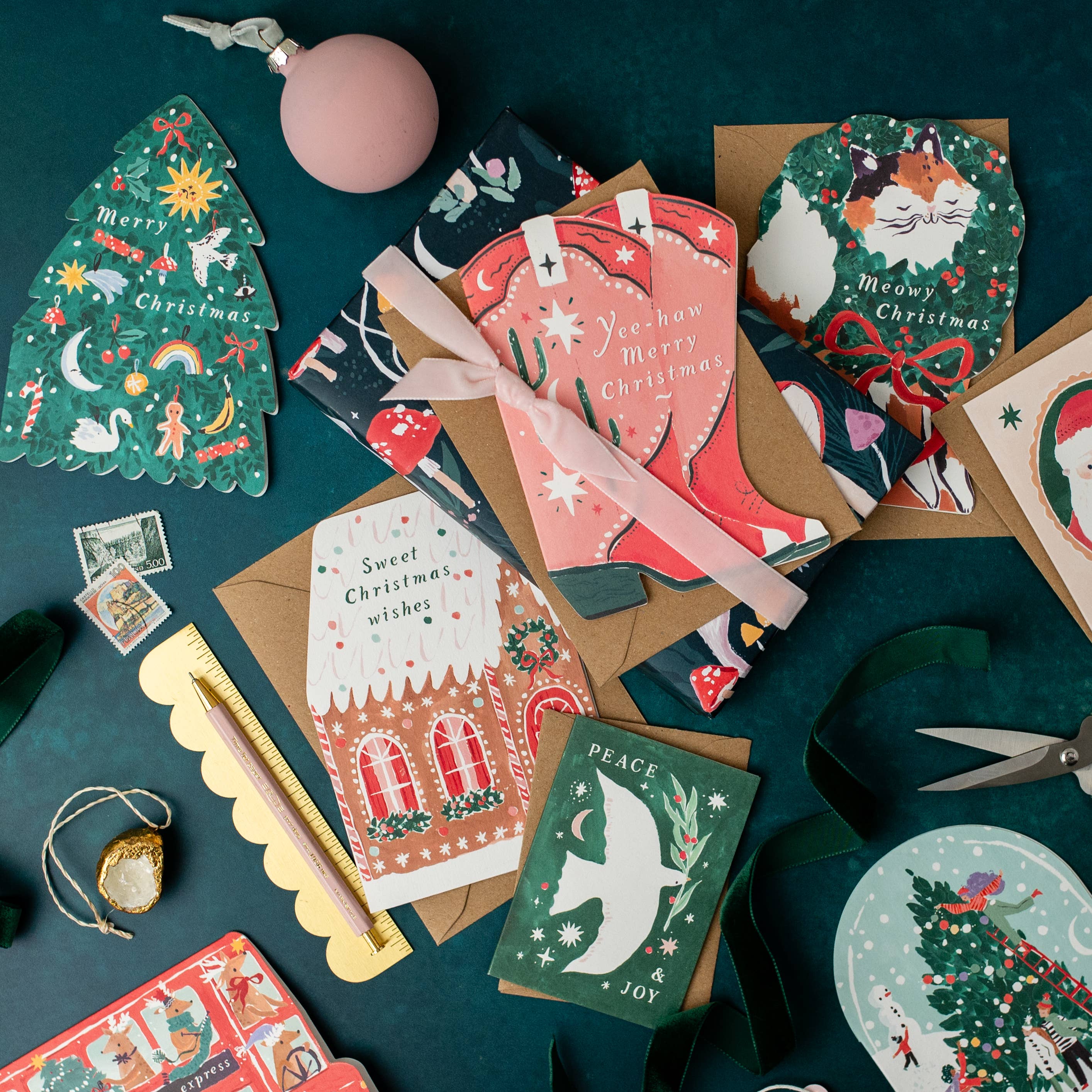 Sister Paper Co. - Vente Cartes de Noël - Carte de Noël Cowboy Boots | Cartes de vœux de Noël4