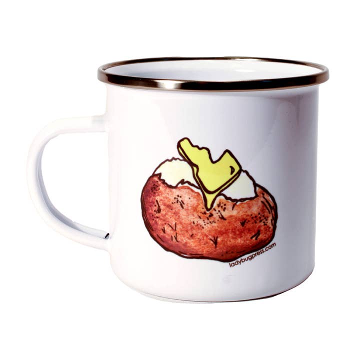 Tasse en émail Idaho Spud pour la vente par Ladybug Press