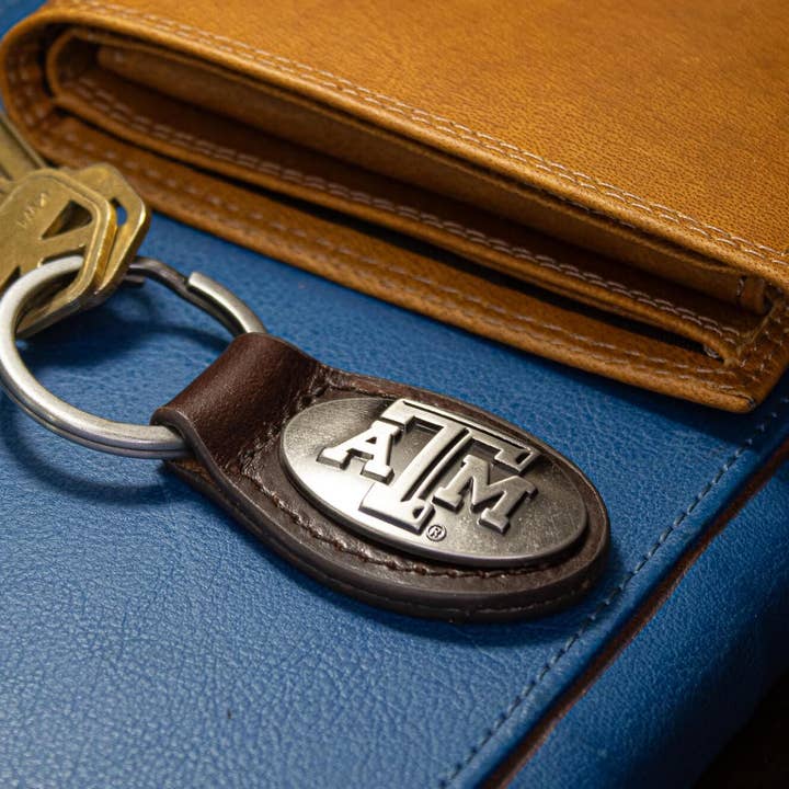 Zep-Pro - Wholesale Keychain - Unisex - Texas A&M Aggies Oval Leather Key Fob.2