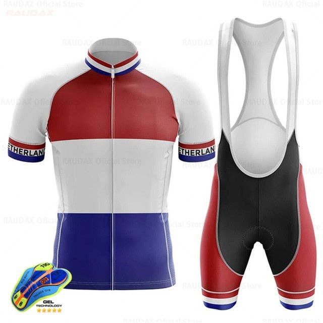 Netherlands Men's Cycling Jersey Bib Short Kit for wholesale on Faire2