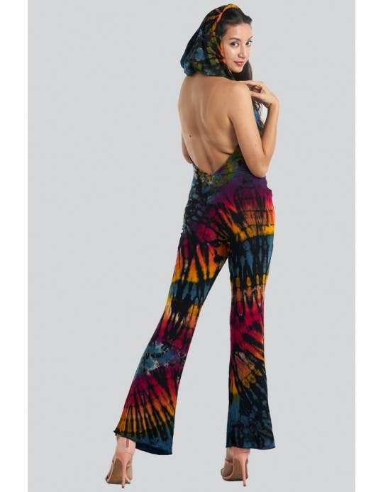 Kathmandu Imports - Wholesale Jumpsuit - Women's - Tie-Dye Hoodie Jumpsuit (TH-1351)2
