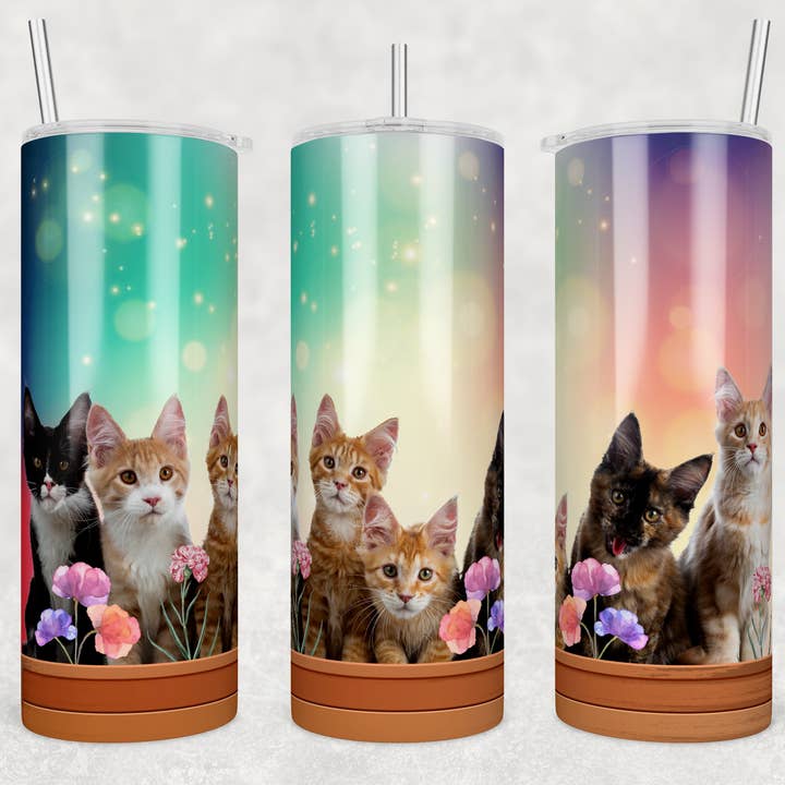 Bicchiere per sublimazione Cat Galaxy da 20 once per la vendita all'ingrosso da parte di Twisted T Creations