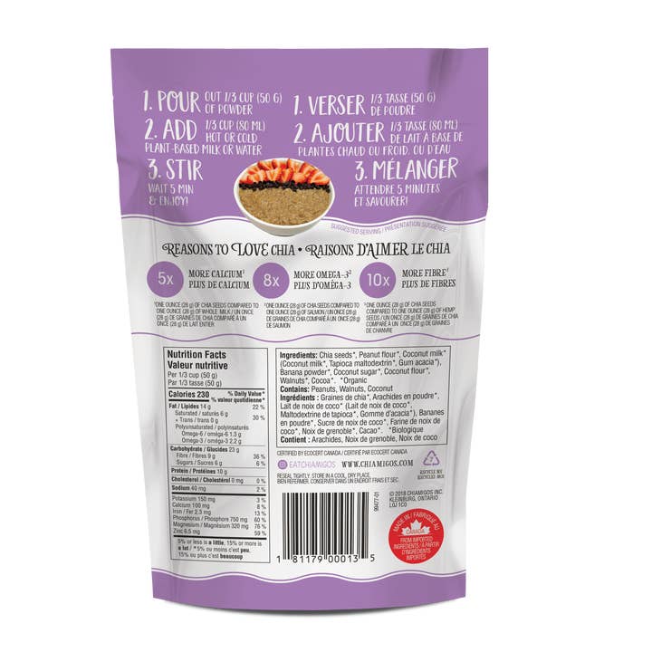 Chiamigos - Vendita all'ingrosso Budini - Instant Chia Pudding - Noce di banana al cioccolato