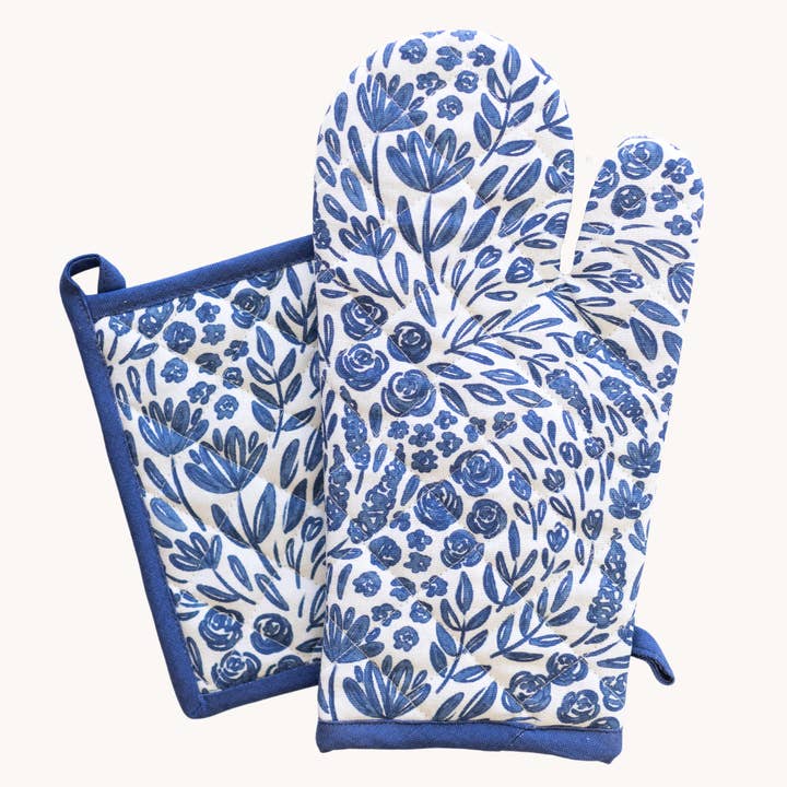 Elyse Breanne Design - Wholesale Oven Mitt/Pot Holder - Porcelain Oven Mitt + Pot Holder