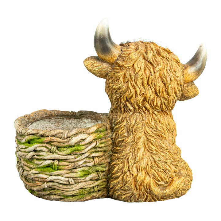 Hanna's Handiworks - Wholesale Plant Pot - Flower Garden Spring Highland Cow Planter1
