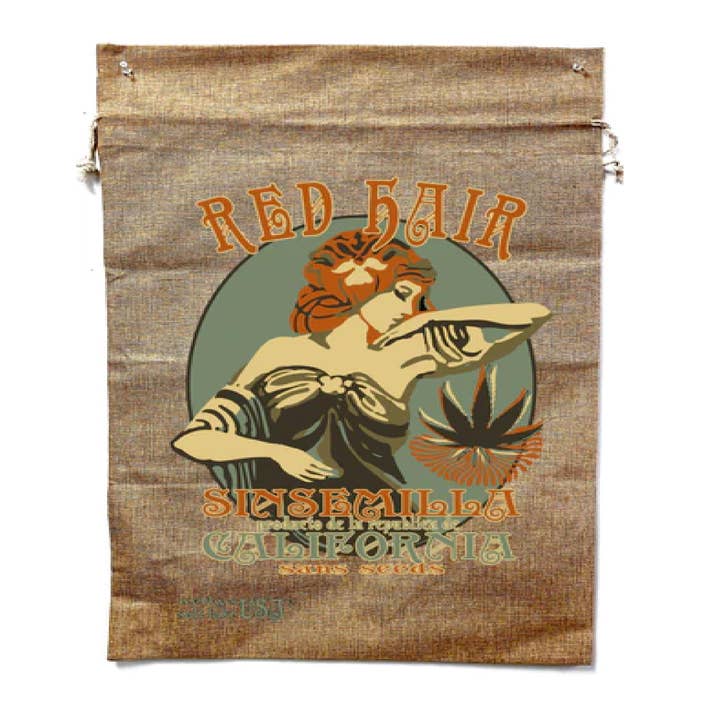 Burlap Drawstring Shopping Bag for wholesale by HALLEE