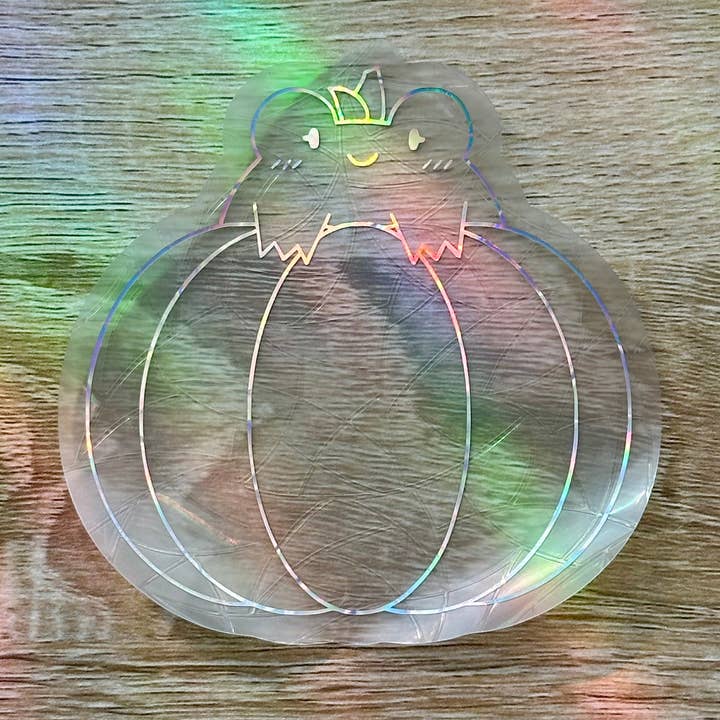 Calcomanía Pumpkin Frog Sun Catcher para venta al por mayor de LaRynn Sticker Co.