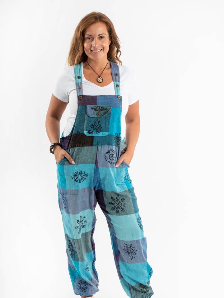 Woodstock patchwork smækbukser for engroshandel hos Wicked Dragon Clothing