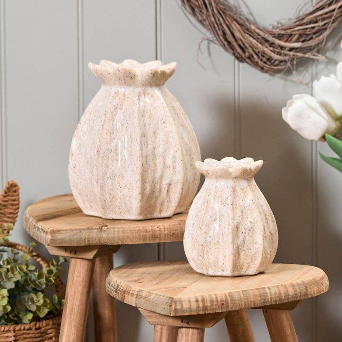 Langs - Wholesale Vase - Ceramic Poppy Seed Textured Vase Large