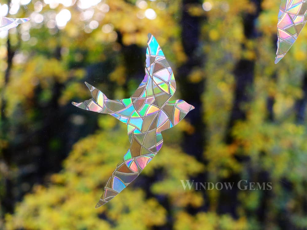 Window Gems - Wholesale Suncatcher - Swallows Window Clings - 7 Prismatic Bird Strike Prevention Decals5