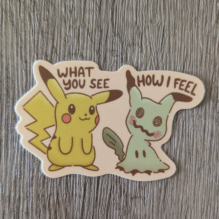 Sadsquatch - Wholesale Sticker - Pikachu Mimikyu Masked - Cute Pokémon Nintendo Vinyl Sticker