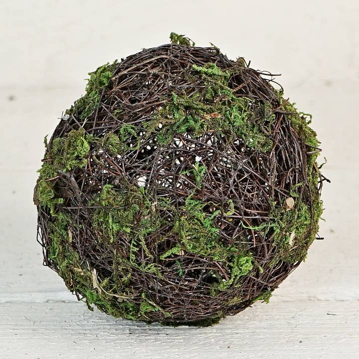M10583- 4in Mossy Rattan Twig Ball for wholesale by Holiday Depot Inc.