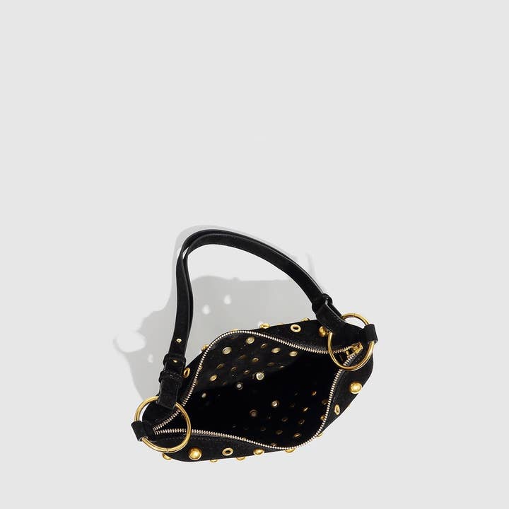 Dipped Shop - Wholesale Shoulder Bag - Women's - Trendy Studded Polka Dot Shoulder Bag DP25E4545