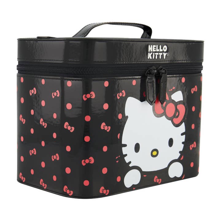 FUL Luggage (Concept One) - Wholesale Makeup/Cosmetic Bag - Sanrio Hello Kitty Black Cosmetic Case with Mirror
