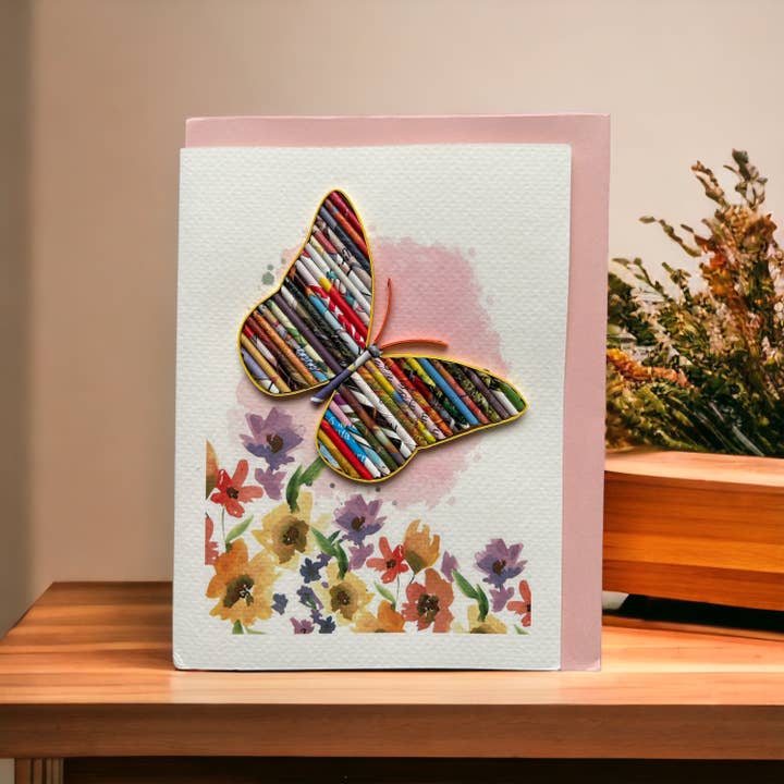 Loving Nature - Wholesale Gewone wenskaart - Upcycled handgemaakte kaart - gemaakt door kansarme ambachtslieden5