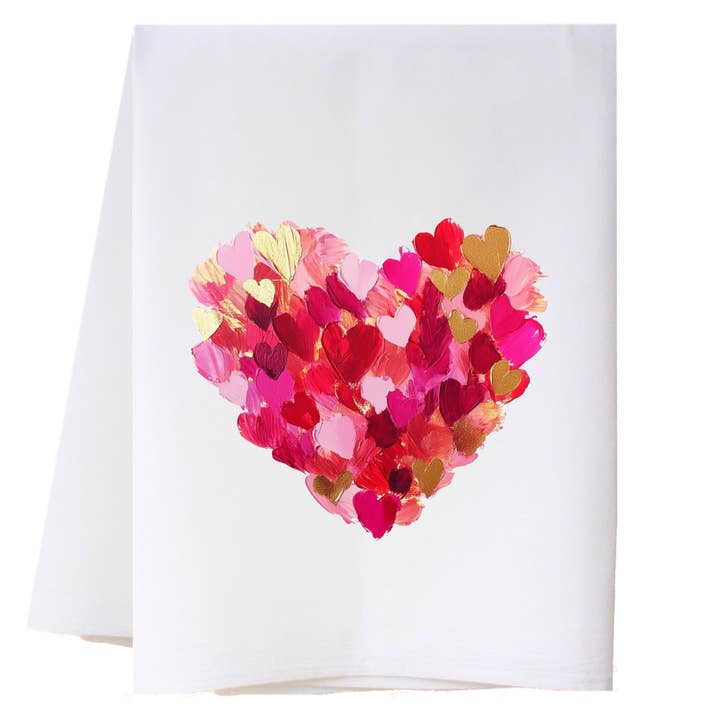 Abstract Heart Kitchen Towel for wholesale by Cora & Pate
