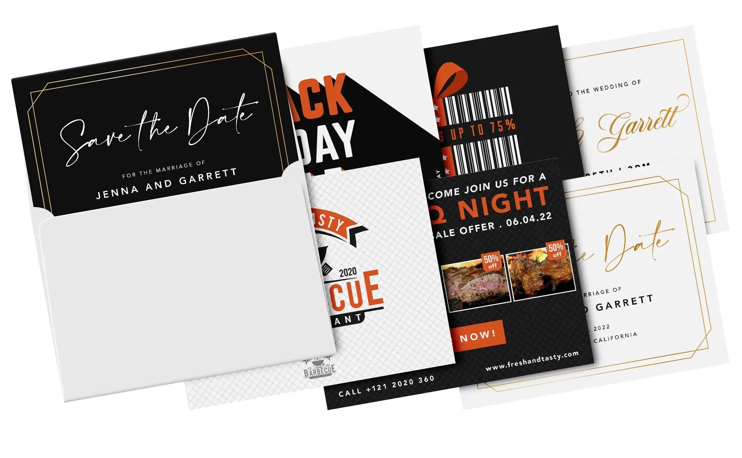 Fine Cardstock - Wholesale Briefpapier/indexkaartenset - Witte 100lb kaarten en enveloppen zonder vouw | 10,8 x 14 cm (A2-formaat) | 50 stuks per verpakking6