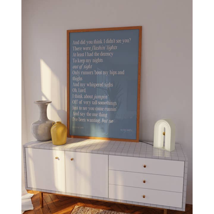 Moo and May Studio - Wholesale Art Print - Is It Over Now | Taylor Swift Lyrics