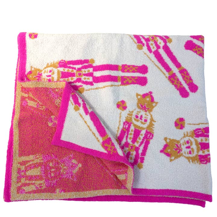 Thomas and Lee Company - Wholesale Throw Blanket - Pink Nutcracker Luxe Throw Blanket Ships 3