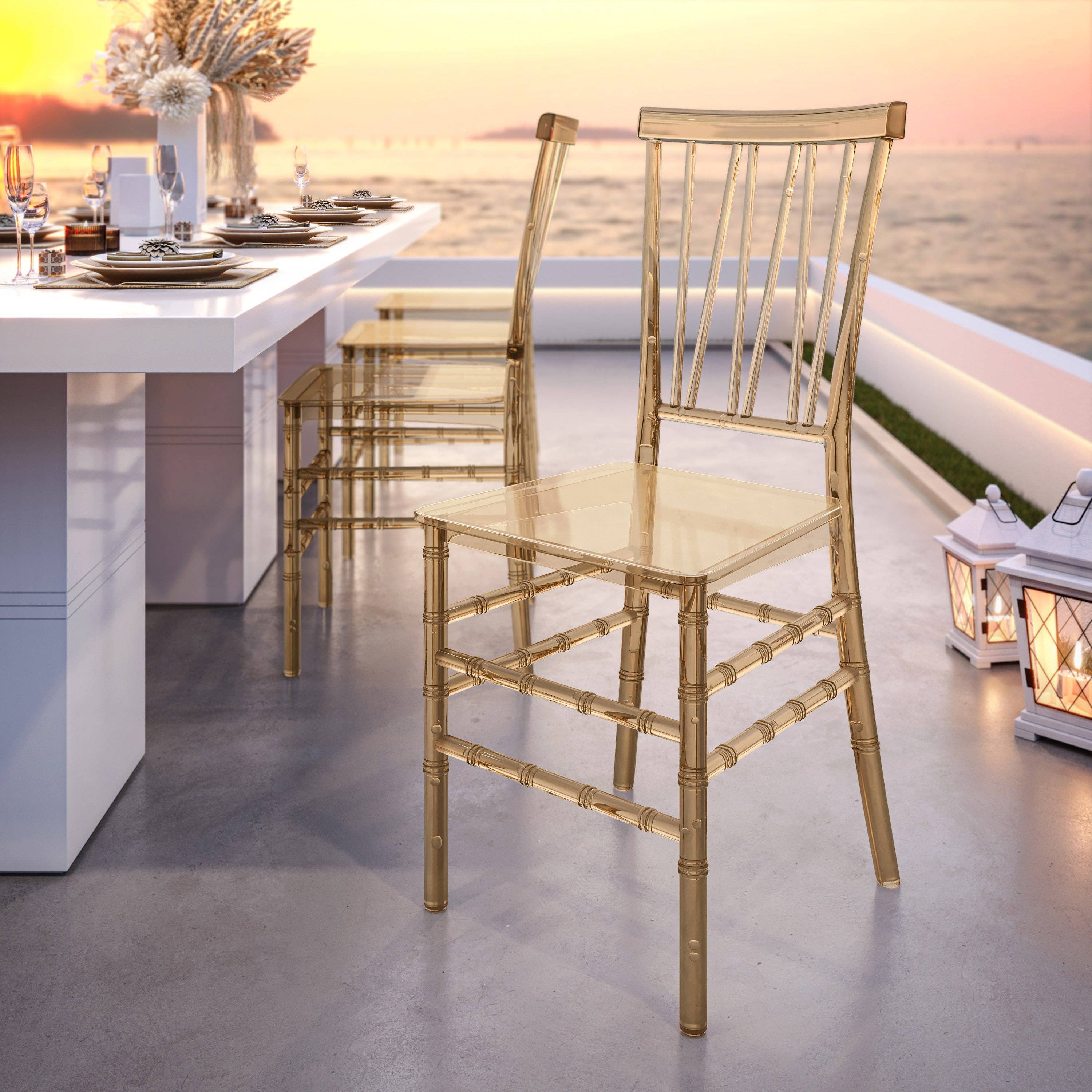 RTA Products LLC - Wholesale Chair - Stackable Chiavari Style Acrylic Event Chairs – Set of 28