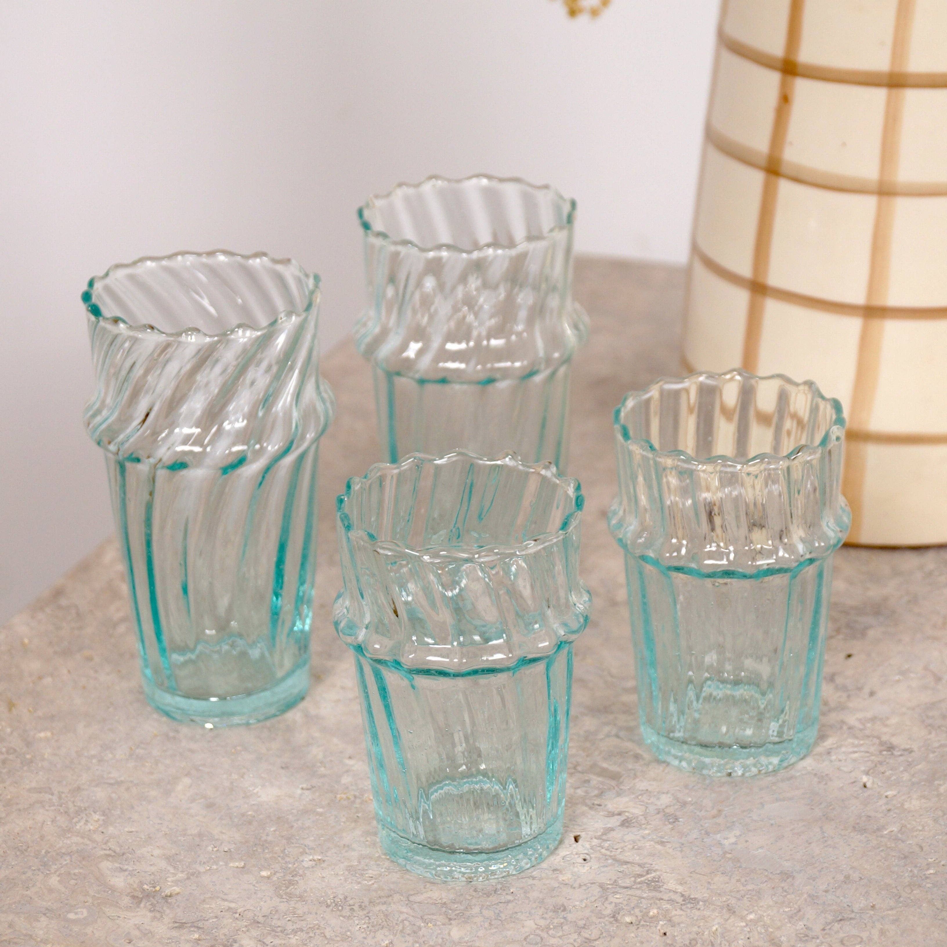 Bohome Living - Vente Verre/tasse - Verre Beldi strié arrondi 9,5cm - Lot de 61