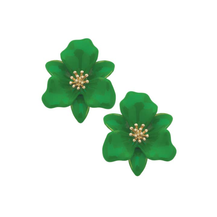 Canvas Style - Wholesale Stud/Post Earrings - Valentina Enamel Flower Statement Earrings