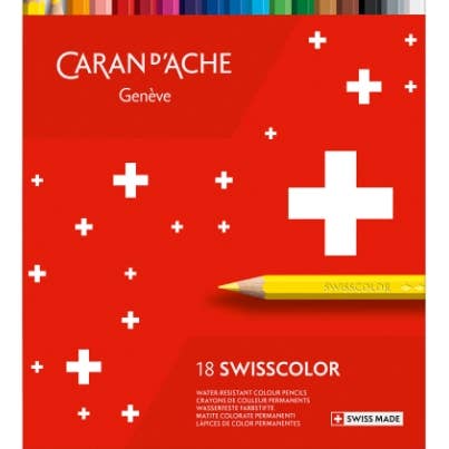 Caran d'Ache - Wholesale Colored Pencil - Set of 18 Permanent Colored Pencils SWISSCOLOR in Box