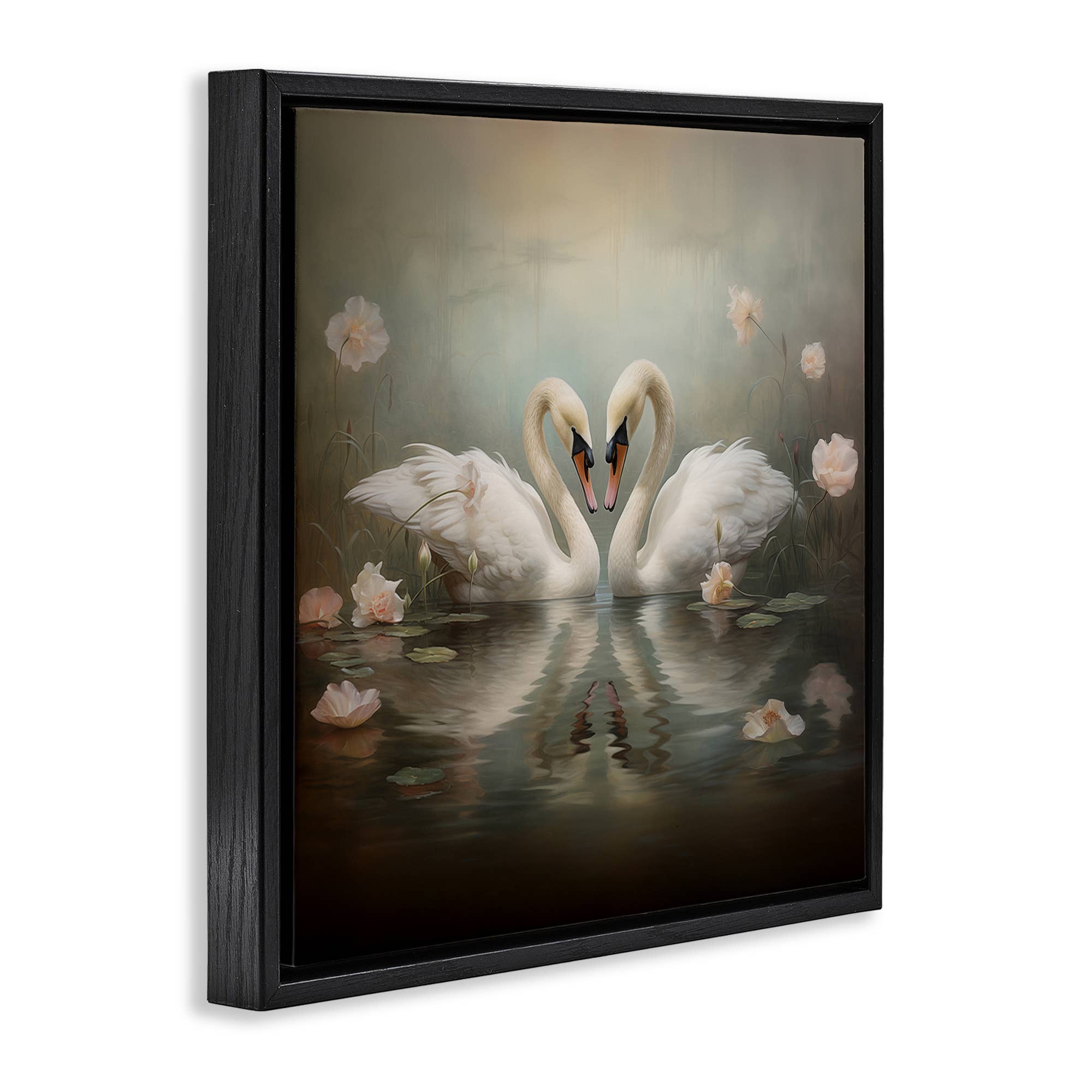 Stupell Industries - Wholesale Wall Sign - Romantic Swans in Floral Pond - Framed Wall Art19