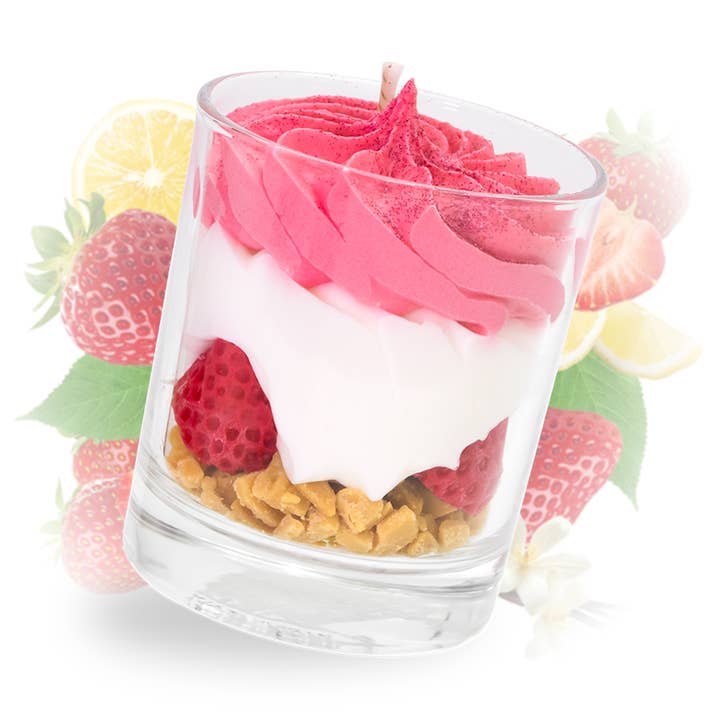 Valentine's Day Artisan Wild Strawberry Candle for wholesale by Les Fées Mères