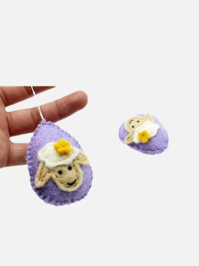 Woollyfelt - Wholesale Ornament set - 8 CM Handmade Purple Easter Egg | Set Of 102