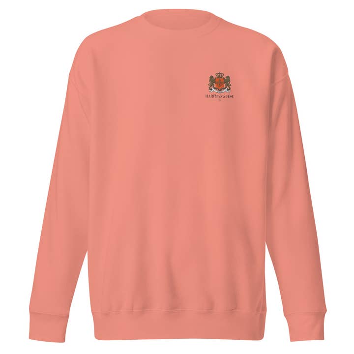 Felpa Premium Unisex H&R Signature in Rosa Polvere per la vendita all'ingrosso da parte di Hartman & Rose