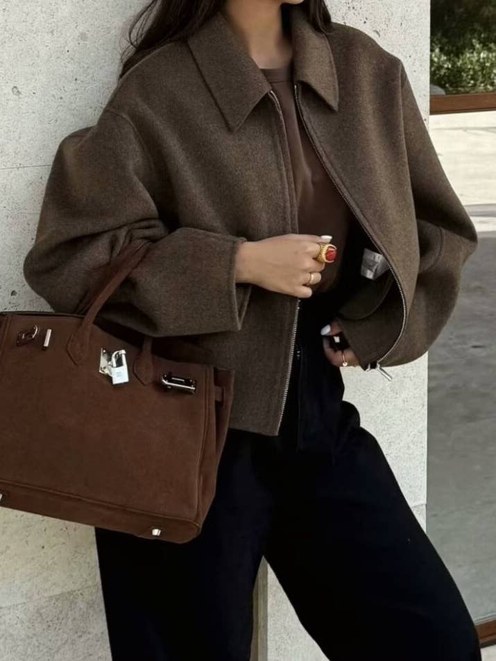 Tone Oversize Zip Coat Notch Collar N5Z240 and other Purchase Wholesale lab coats. Free Returns & Net 60 Terms on Faire trending on Faire.