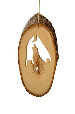 Earthwood - Vente Objets de décoration - Tranche d'écorce avec coyote et mesa - 4" à 6"0
