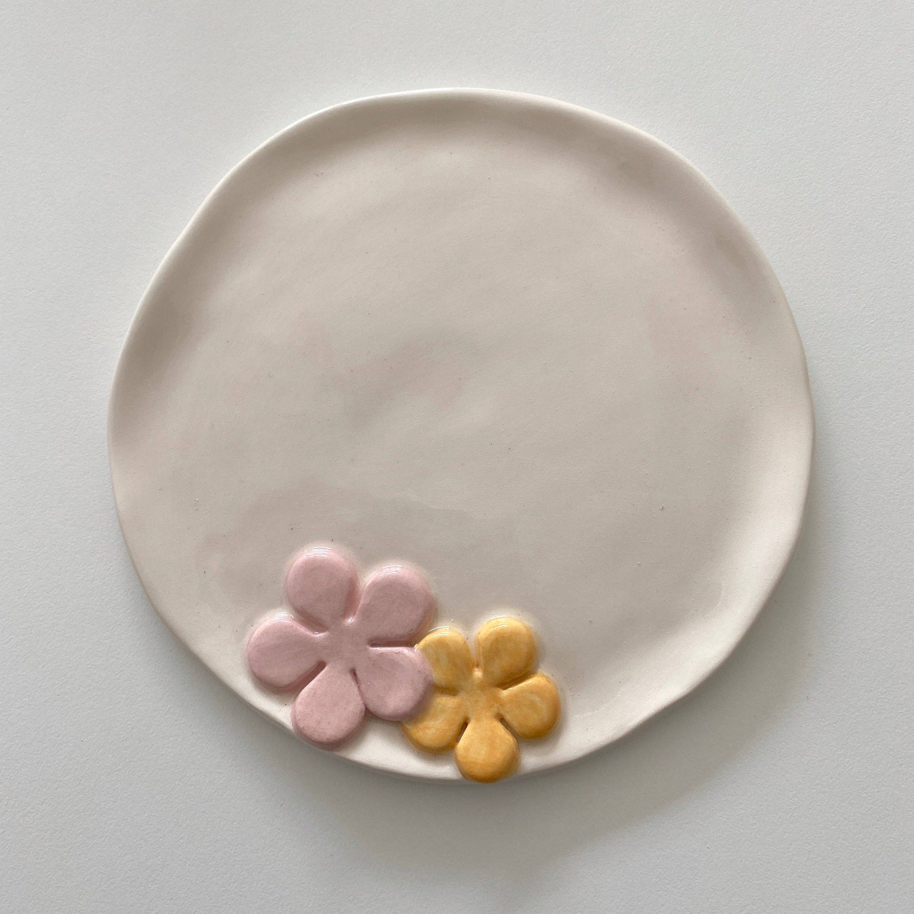 Pipa and Happy - Vendita all'ingrosso Piatto - Piatto Iris in ceramica fatto a mano con decorazione a fiore0