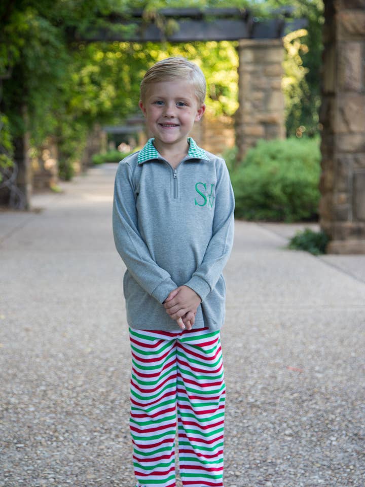 Jersey gris con vichy verde para venta al por mayor de Love That Cotton