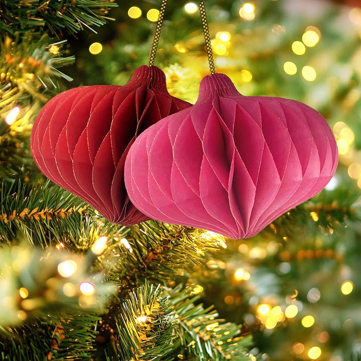 LRG Dollop Shaped Handcrafted Honeycomb Christmas Ornament for wholesale by GUUD Brand Products
