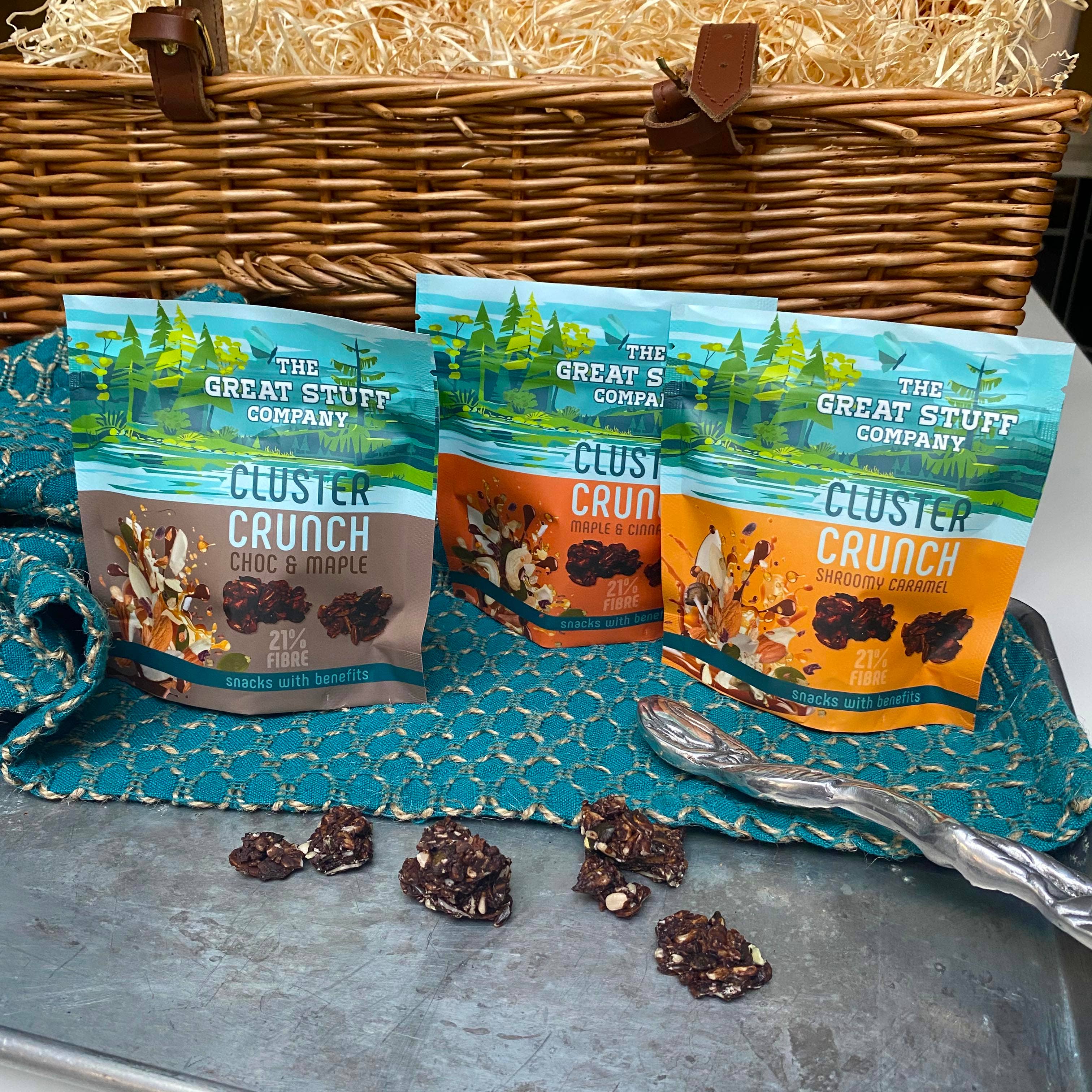 The Great Stuff Company Ltd. - Vendita all'ingrosso Barrette - Cluster Crunch - Gusti Misti - con Crispies Proteici - 10 x 60g sacchetti - NUOVO!1