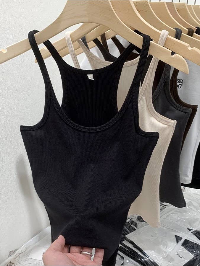 Rosa Clothing - Wholesale Tank Top - Women's - 2025 summer Basic daily rib fitted Racerback tank top