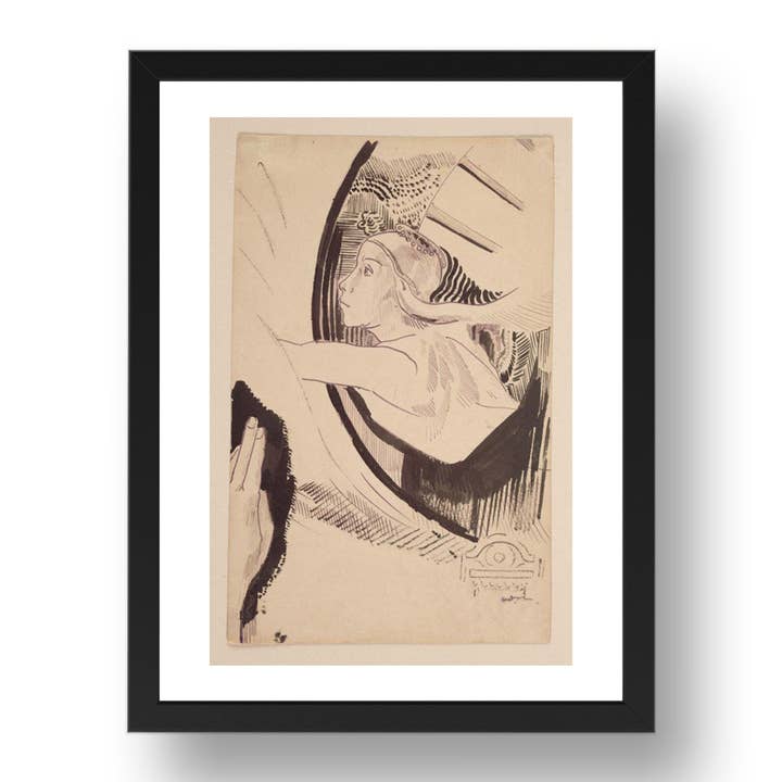 Odilon Redon : Diane, œuvre d'art moderniste, reproduction d'affiche au format A3 dans un cadre noir de 17x13 pouces. pour la vente par PERIOD PRINTS