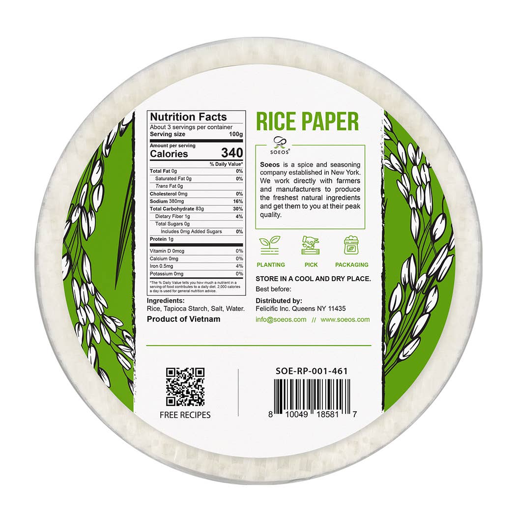 soeos - Wholesale Rice flour - Soeos Rice Paper, 1 Pack, 34 Sheets1