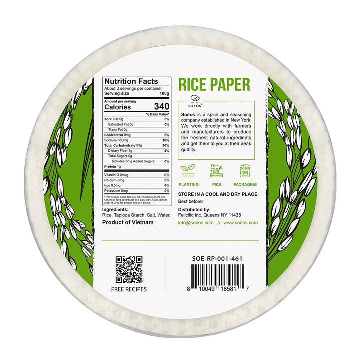 soeos - Wholesale Rice Flour - Soeos Rice Paper, 1 Pack, 34 Sheets1