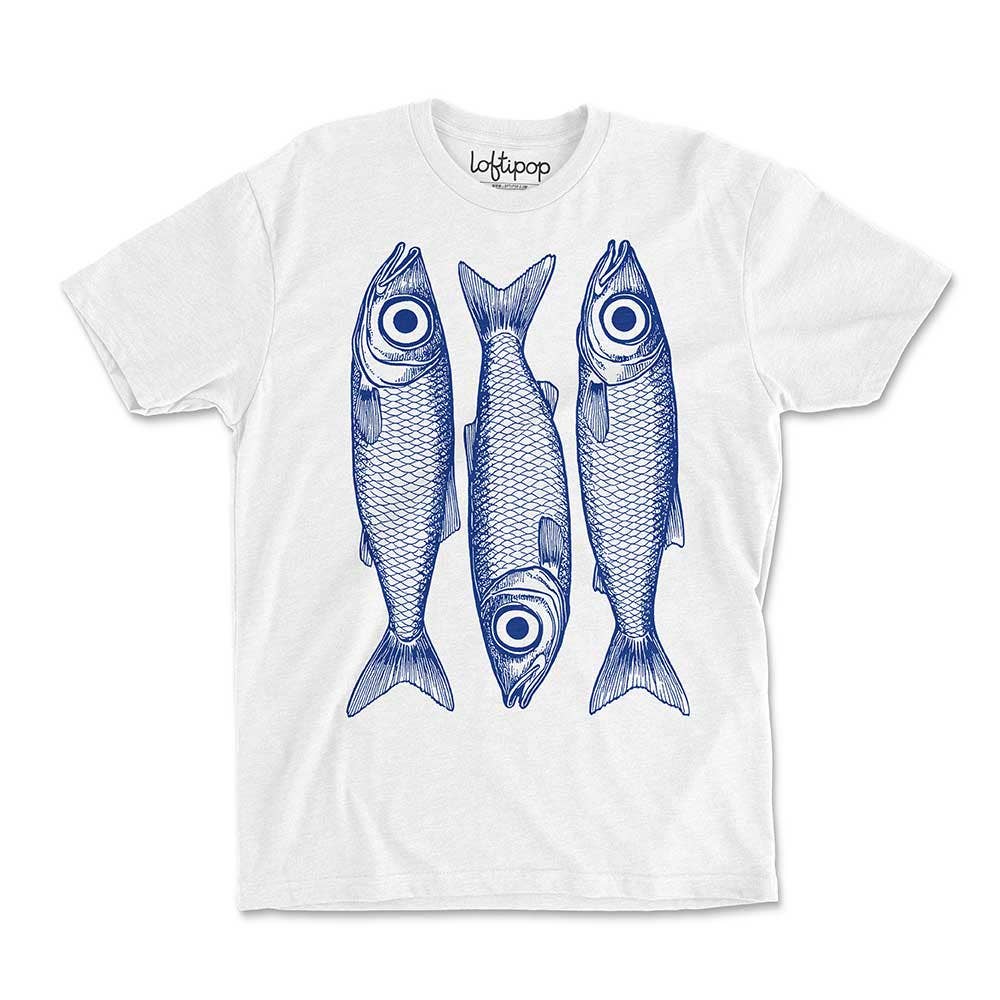 Loftipop - Wholesale T-Shirt (Graphic) - Unisex - Sardines Tinned Fish Tshirt, Coastal Ocean Beach Tee 0
