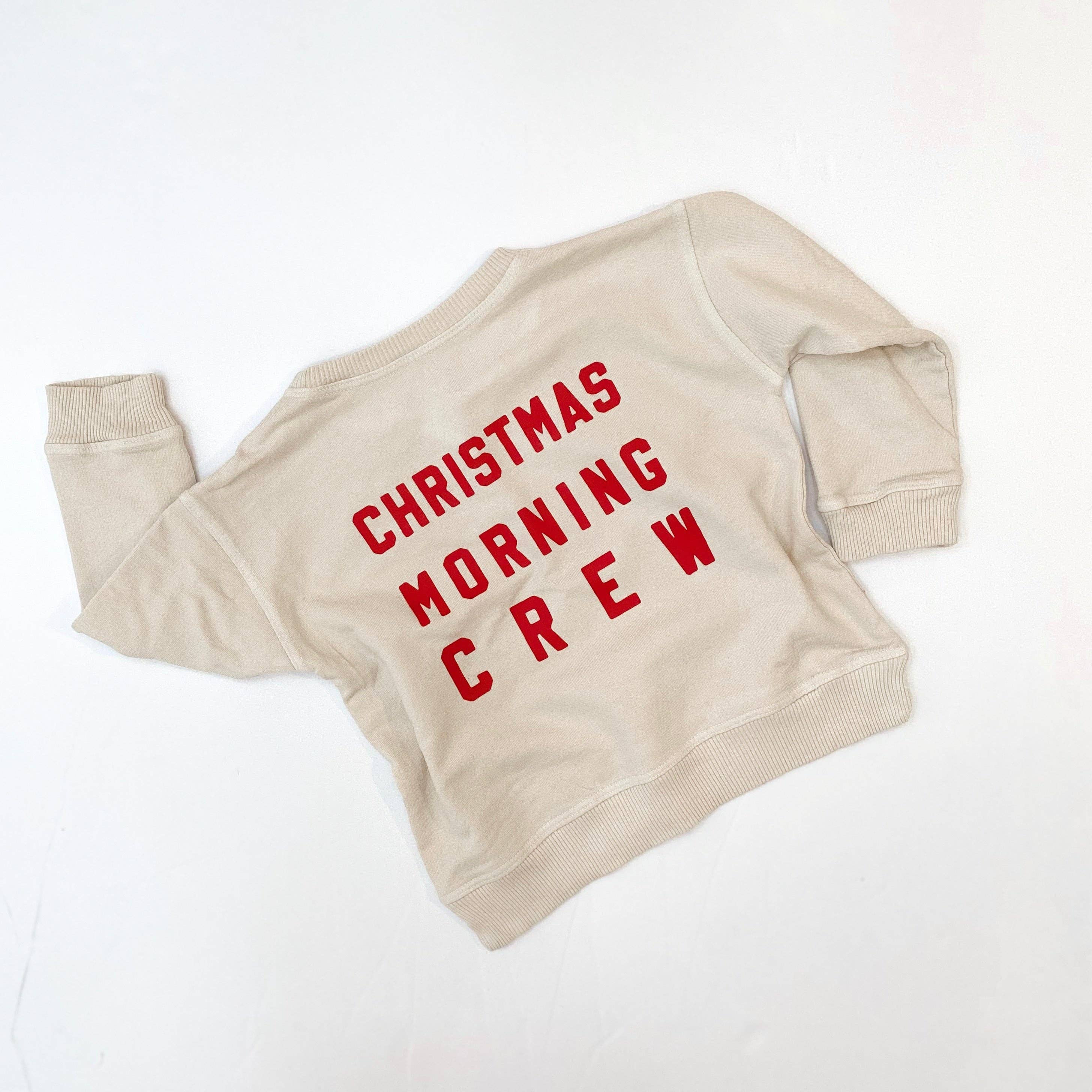 Sand Christmas Morning Crew Child Sweatshirt - Red Design for wholesale on Faire2