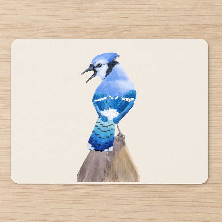 Blue Jay Bird Mousepad for wholesale by MerikaArt